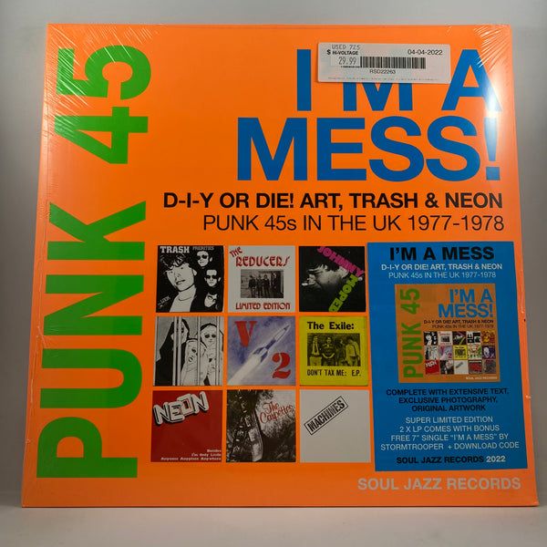 Various – Punk 45: I'm A Mess! D-I-Y Or Die! Art, Trash & Neon – Punk 45s In The UK 1977-78 LP USED Vinyl Mint / Still Sealed