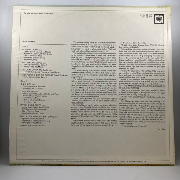 Taj Mahal – Taj Mahal LP USED Vinyl VG+/VG+