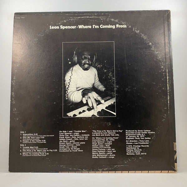 Leon Spencer – Where I'm Coming From LP USED Vinyl VG+/VG