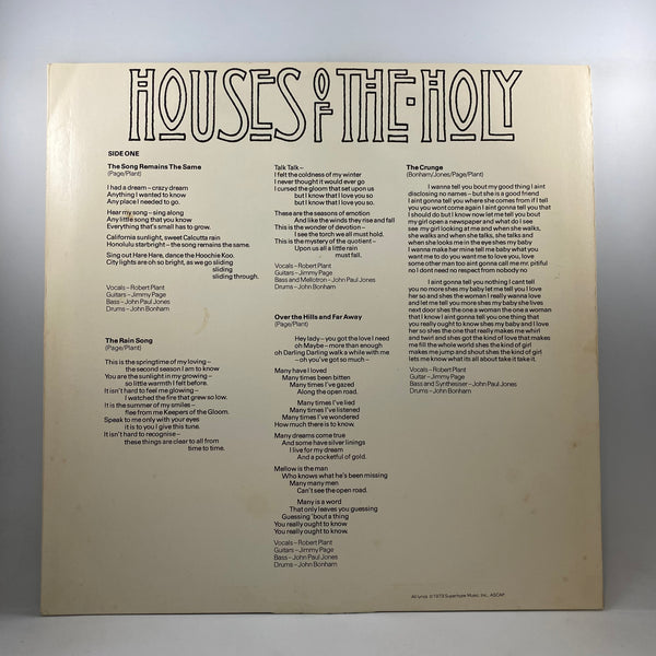 Led Zeppelin – Houses Of The Holy LP USED Vinyl VG+/VG+