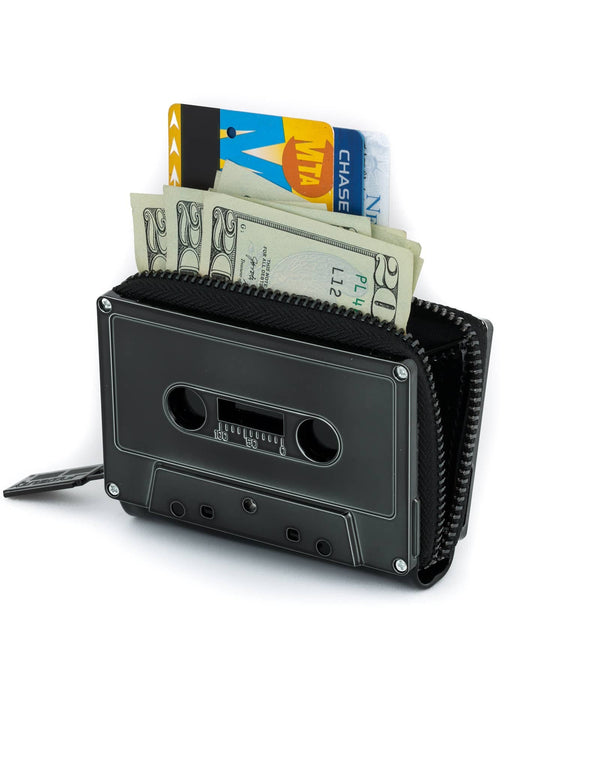 70259: Retro Cassette Mixtape Wallet | Black Chrome 854096702597