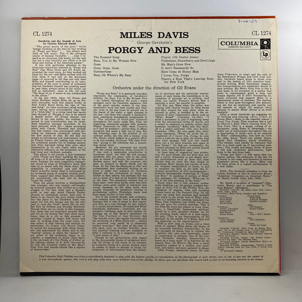 Miles Davis – Porgy And Bess LP USED Vinyl NM/VG+