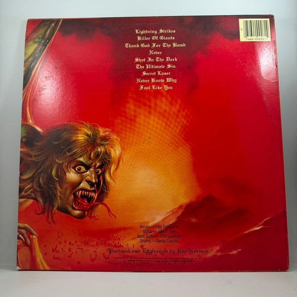 Ozzy Osbourne – The Ultimate Sin LP USED Vinyl VG++/VG+