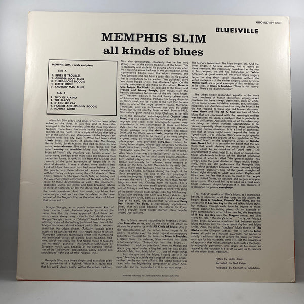 Memphis Slim – All Kinds Of Blues LP USED Vinyl VG+/VG+