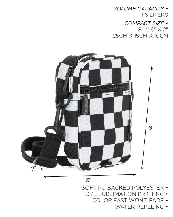 88623: Crossbody Mini Brick Bag | Recycled RPET | XL Checker 854096886235