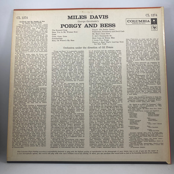 Miles Davis – Porgy And Bess LP USED Vinyl NM/VG++
