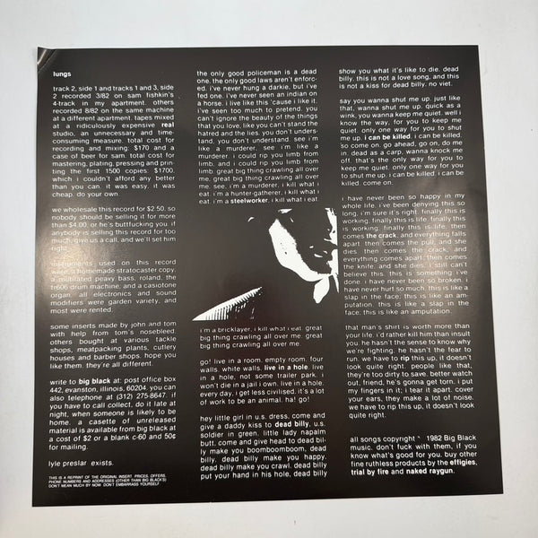 Big Black – Lungs LP USED Vinyl NM/VG++
