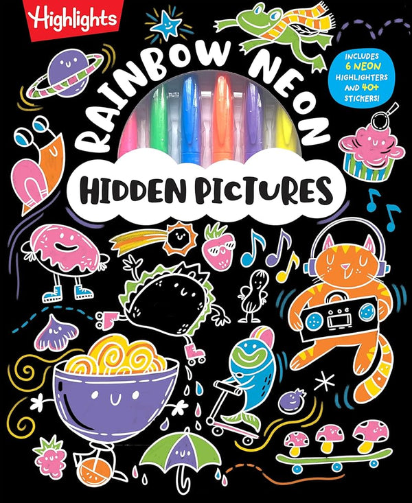 Rainbow Neon Hidden Pictures (Highlights Hidden Pictures Coloring Kits) cover image