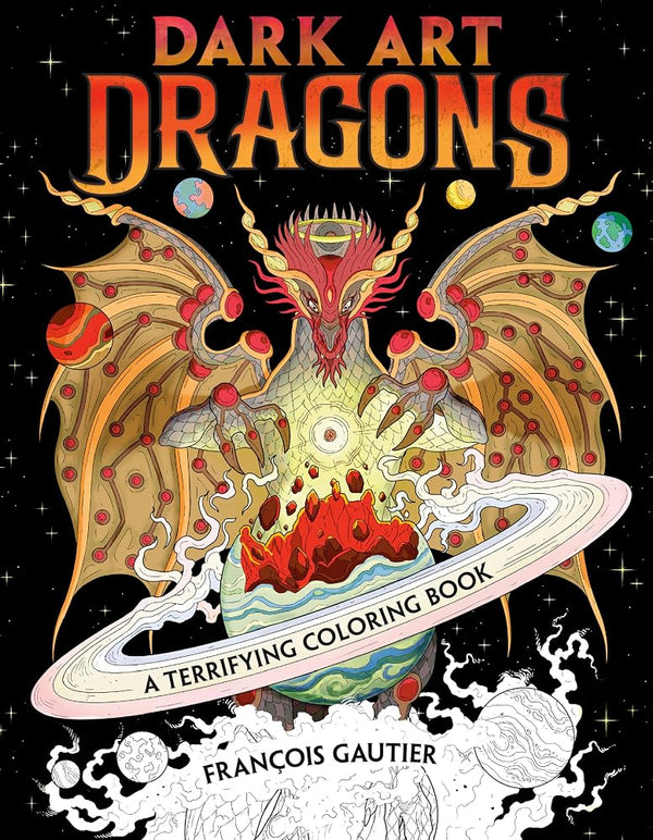 Dark Art Dragons: A Terrifying Coloring Book (DARK ART COLORING) cover image