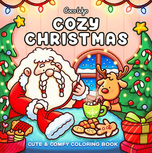 Cozy Christmas: Coloring Book for Adults and Kids (Cozy Spaces Coloring) cover image