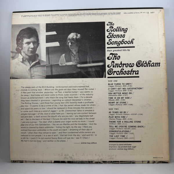 The Andrew Oldham Orchestra – The Rolling Stones Songbook LP USED Vinyl VG/VG