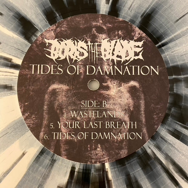 Boris The Blade – Tides of Damnation LP USED NM/NM White w/ Black Splatter Vinyl