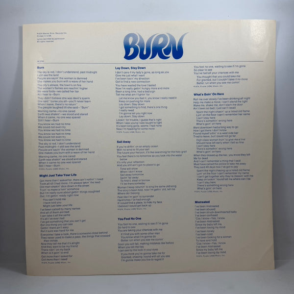 Deep Purple – Burn LP USED Vinyl VG++/VG+