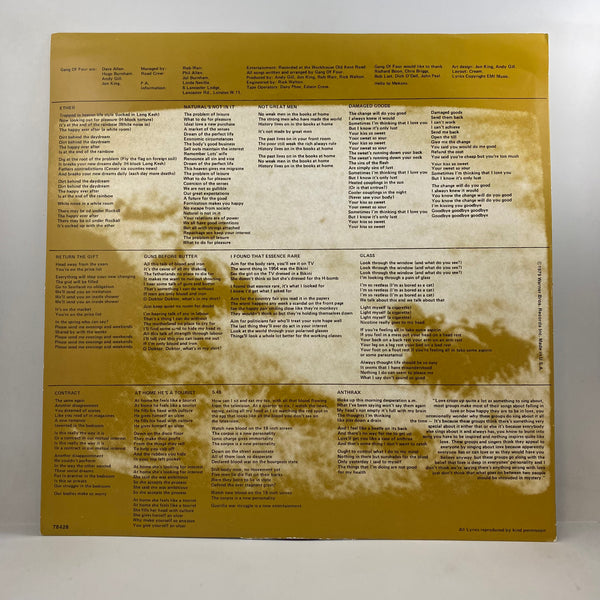 Gang Of Four – Entertainment! LP USED Vinyl VG+/VG+ 2016 Limited Edition RSD Release