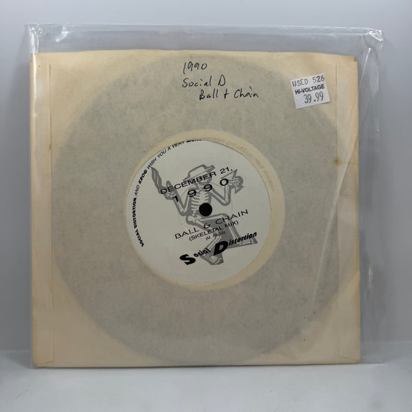 Social Distortion – Ball & Chain (Skeletal Mix) 7" USED Vinyl VG+/Generic