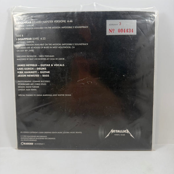 Metallica – Disappear (Leaked And Live) 7" USED Vinyl NM/NM