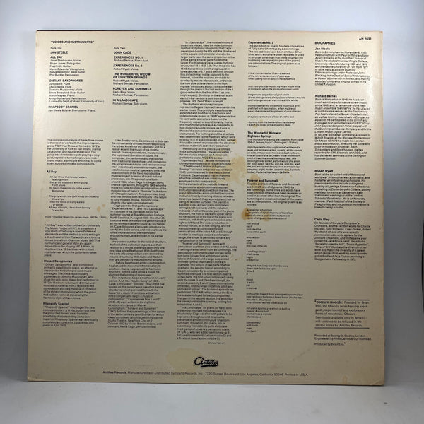 Jan Steele / John Cage – Voices And Instruments LP USED Vinyl VG+/VG