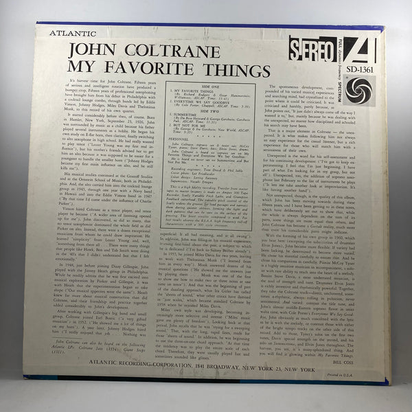 John Coltrane – My Favorite Things LP USED Vinyl VG+/VG