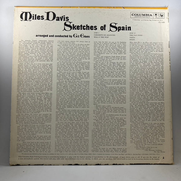 Miles Davis – Sketches Of Spain LP USED Vinyl VG/VG+