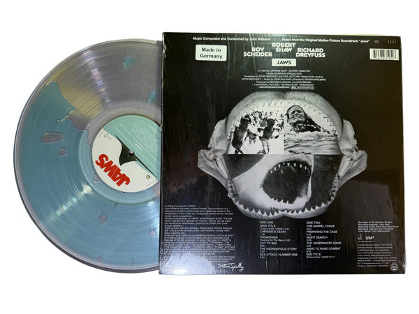 John Williams – Jaws (Music From The Original Motion Picture Soundtrack) LP USED Vinyl NM/NM Water Filled / Color Vinyl