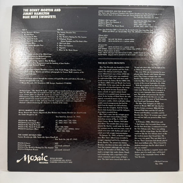 Benny Morton And Jimmy Hamilton – The Benny Morton And Jimmy Hamilton Blue Note Swingtets LP USED Vinyl NM/VG+