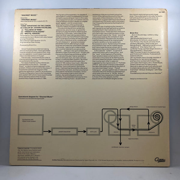 Brian Eno – Discreet Music LP USED Vinyl VG+/G+