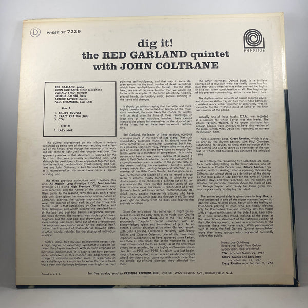 The Red Garland Quintet With John Coltrane – Dig It! LP USED Vinyl VG+/VG+