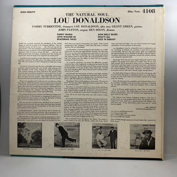 Lou Donaldson – The Natural Soul LP USED Vinyl VG/VG