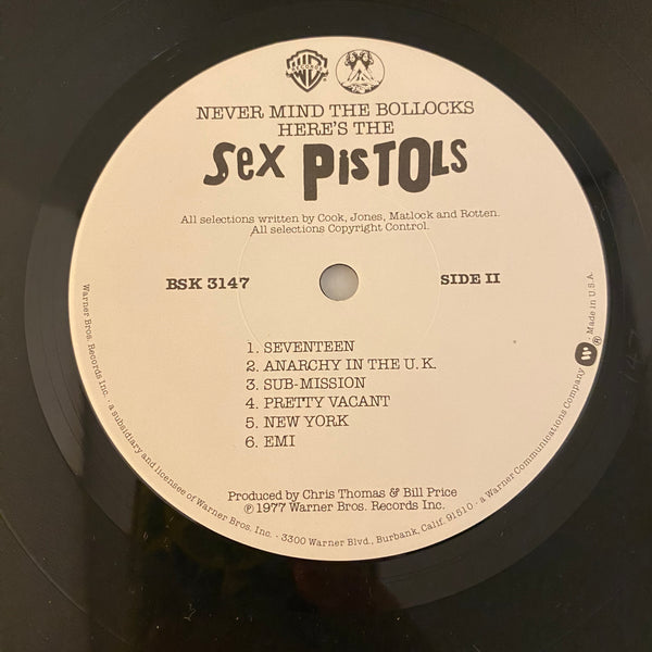 Sex Pistols – Never Mind The Bollocks Here's The Sex Pistols LP USED VG+/VG 1977 Original US Pressing