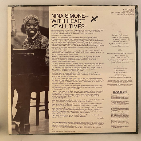 Nina Simone – Nina Simone Sings The Blues LP USED VG+/VG+ 1967 Mono Pressing