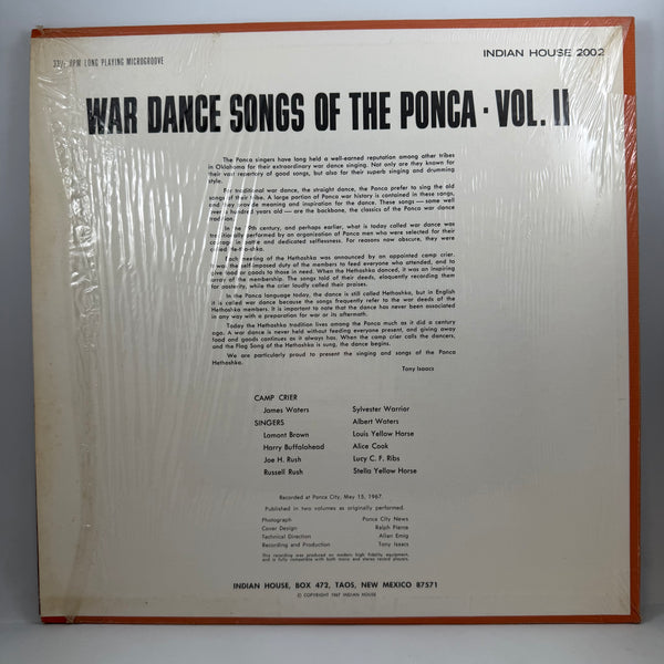 Ponca – War Dance Songs Of The Ponca - Vol. II LP USED Vinyl VG++/VG+