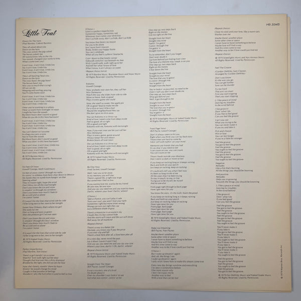 Little Feat - Down On The Farm Japanese Pressing LP USED Vinyl VG++/VG+