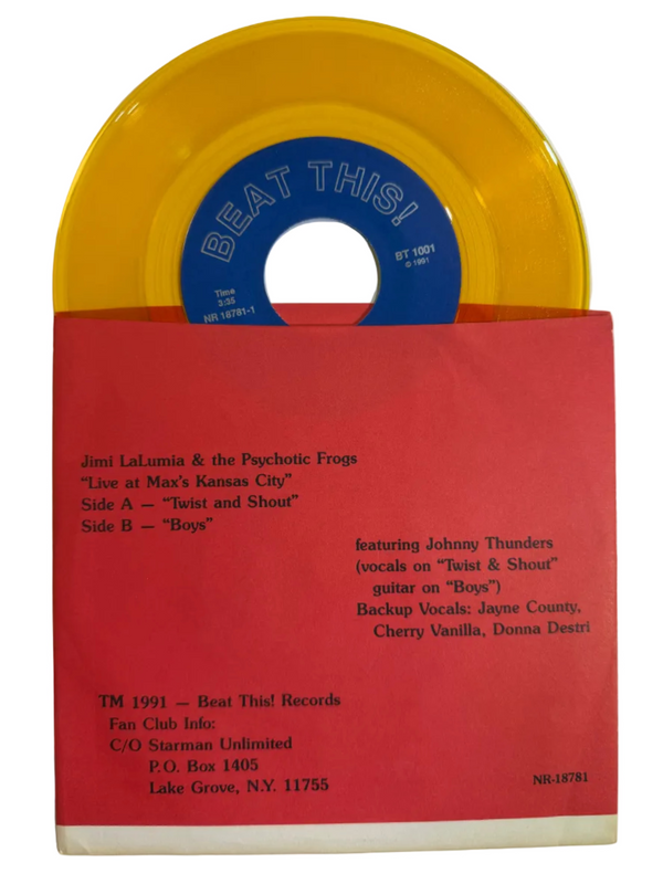 Jimi Lalumia & The Psychotic Frogs Featuring Johnny Thunders – Live At Max's Kansas City 7" USED VG++/VG++