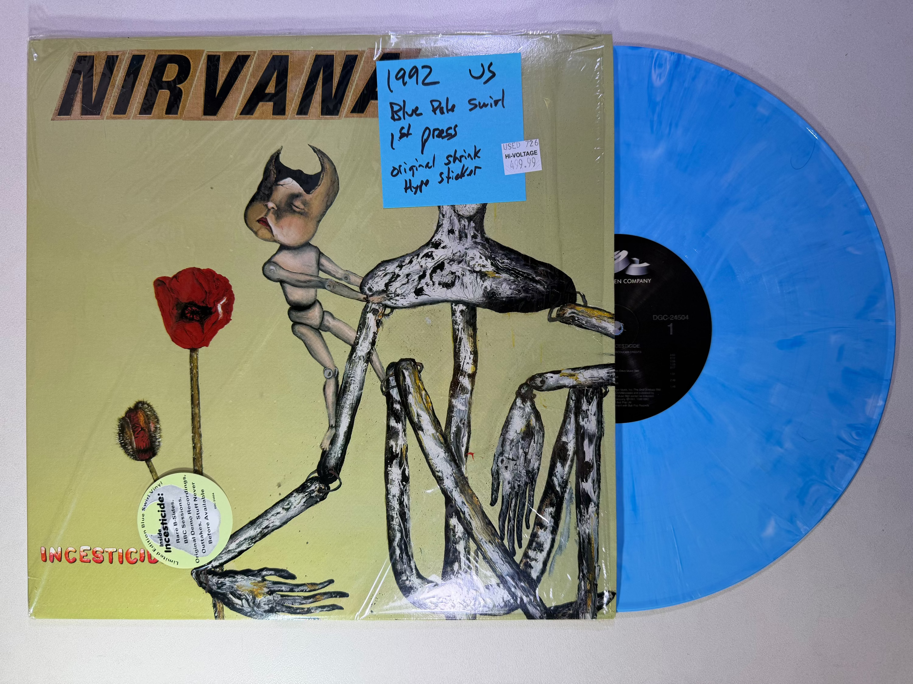 Nirvana – Incesticide LP USED 1st Press VG++/NM COLOR VINYL – Hi