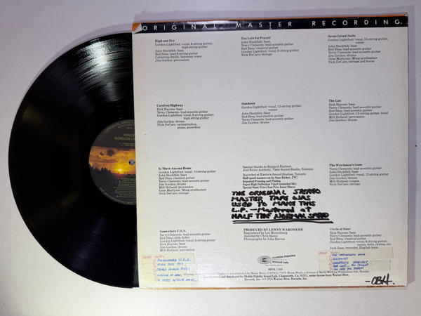 Gordon Lightfoot – Sundown LP USED MoFi NM/VG+