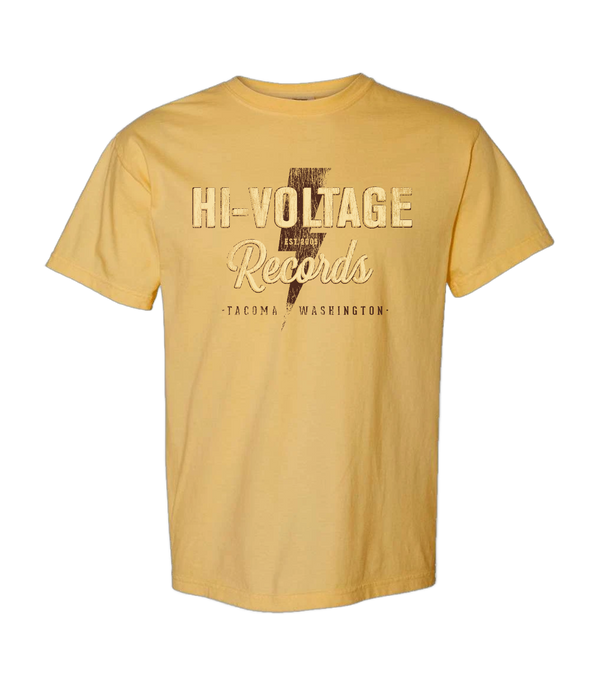Hi-Voltage Distressed Logo T-Shirt - Mustard