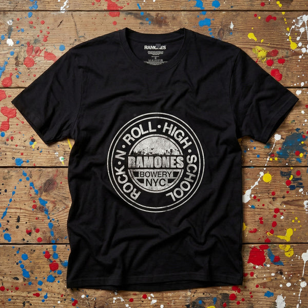 Ramones Unisex Premium Carbon T-Shirt: Rock N' Roll High School (Black)