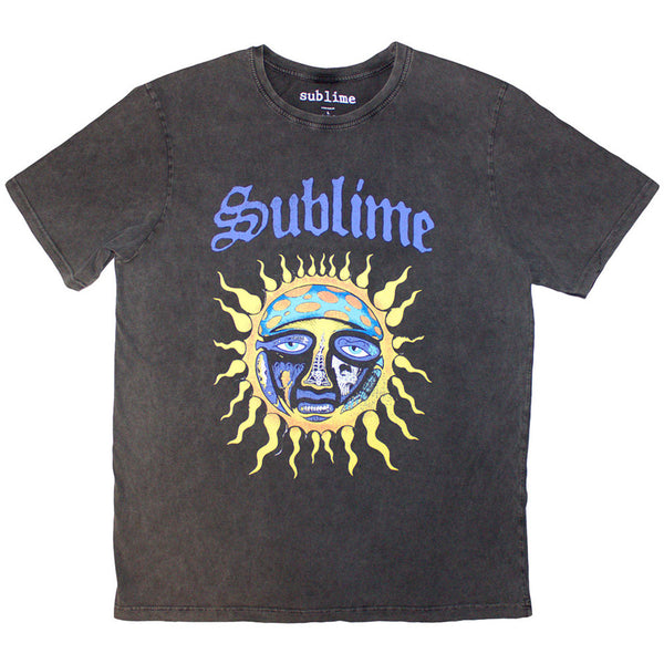 Sublime Unisex Stone Wash T-Shirt: Sun Logo (Charcoal Grey)