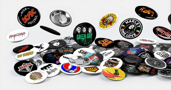 Assorted Band Buttons 1.5"