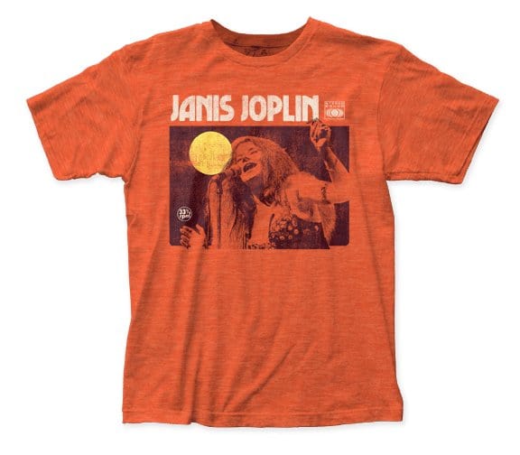 Band Tees Janis Joplin Singing Orange SHIRT NEW