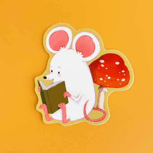 Bookish Mouse Sticker