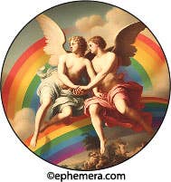 BUTTON: Rainbow Gay Angels