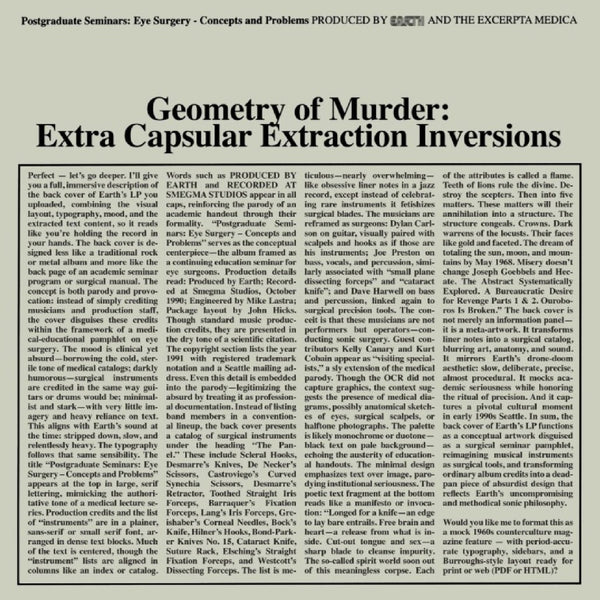 Earth x Black Noi$e - Geometry of Murder: Extra Capsular Extraction Inversions 2LP NEW
