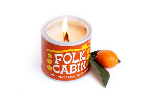 Candle - Folk Cabin Soy Candle with Playlist & Vinyl Magnet