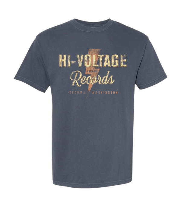 Hi-Voltage Distressed Logo T-Shirt - Denim