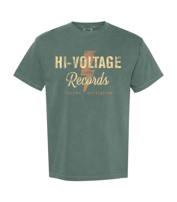 Hi-Voltage Distressed Logo T-Shirt - Blue Spruce