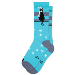 Hanging Tuxedo Cat Gym Crew Socks