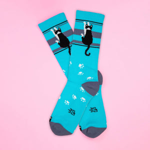 Hanging Tuxedo Cat Gym Crew Socks