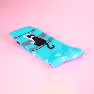 Hanging Tuxedo Cat Gym Crew Socks