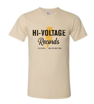 Hi-Voltage Merch Hi-Voltage Distressed Logo T-Shirt - Cream